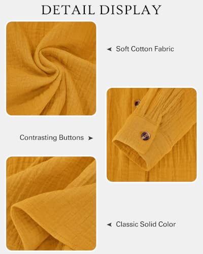 Image of NOLLSOM Casual Shirts for Women Long Sleeve Button Down Blouses Fall 2026 Solid Color Trendy Tops with Pocket