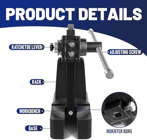 3 Ton Arbor Press - Heavy-Duty Cast Iron Manual Tool for Stamping, Bending & Forming, 12" Maximum Height, Ideal for DIY & Professional Metalworking Applications