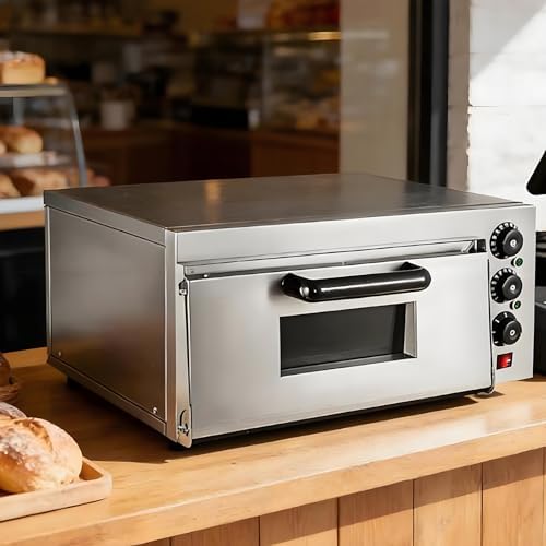 Commercial Electric Pizza Oven Countertop, Multipurpose Indoor Pizza Maker with Time and Temperature Control for Home and Restaurant Use