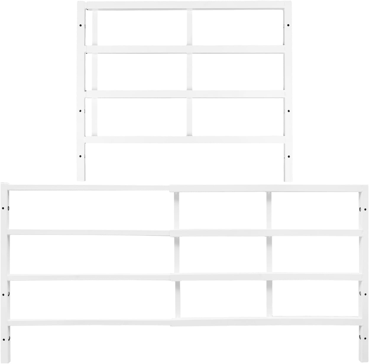 2 Pack Adjustable Window Safety Guard Bars, Proof Window Grill for Home Security & Fall Prevention, Fixed 4-Bar Carbon Steel Interior Gate, White