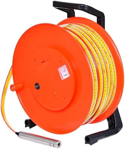 Well Water Depth Gauge - 20m (65.6ft) Water Level Meter, Fixed Probe & Steel Tape, Ideal for Wells, Boreholes, Reservoirs & Pipes - Accurate Water Level Indicator