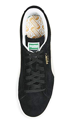 Image of PUMA mens Suede Classic + Sneaker, Black /White, 8.5 US
