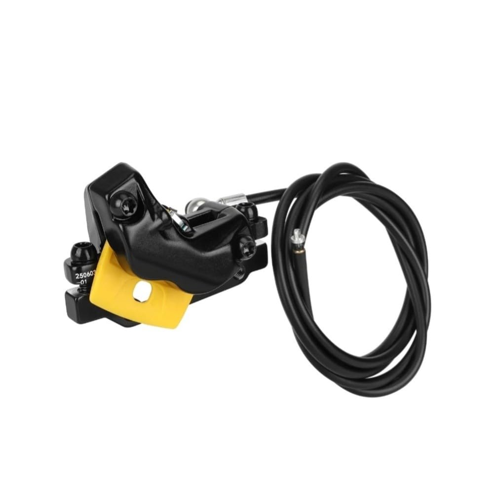 Juego de frenos de disco de cuatro pistones con palancas Y5 de 1350 mm + 2200 mm para patinetes eléctricos para adultos, delantero izquierdo, trasero derecho, negro y dorado (juego)