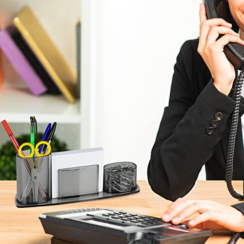 Acrimet Millennium Desktop Organizer Holder For Pen, Pencil, Clip, Paper And Desk Accessories (Plastic) (Paper Included) (Smoke Color) #TOP2