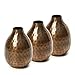Hosley Set of 3 Metal Bud Vases - Your Choice of Colors. 4.5 Inch High. Ideal Accent Piece for Coffee and Side Tables as Well as Dried Floral Arrangements (3-Antique Bronze Finish)