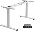 TOPSKY Bureau d'ordinateur fixe réglable électrique double moteur pour la maison et le bureau (noir)