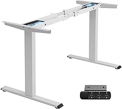 Escritorio de ordenador de pie ajustable eléctrico de doble motor TOPSKY para el hogar y la oficina (solo marco blanco)