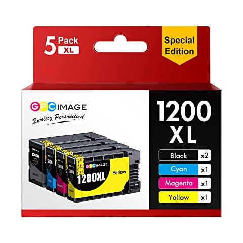 GPC Image Compatible Ink Cartridge Replacement for Canon PGI-1200XL PGI-1200 XL 1200XL to use with MAXIFY MB2320 MB2020 MB2720 MB2120 MB2050 MB2350 Printer (Black, Cyan, Magenta, Yellow, 5-Pack) Cover