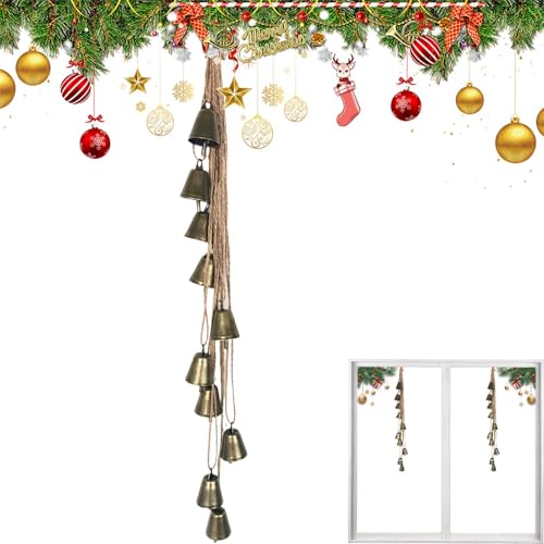 Cow Bell Christmas Ornament, Outdoor Garden Jingle Bells, Christmas Bell Hanging Decorations, Metal Holiday Bells for Outdoors, Festive Bells for Patio, Christmas Bells for Interior Use
