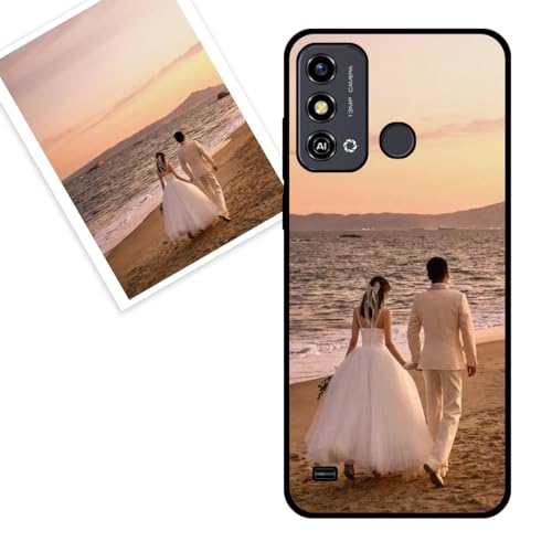 KARTXITAI Funda Personalizada Compatible con ZTE Blade A53 Pro 2023, Carcasa Personalizado con tu Foto o Texto Imagen, Protectora con Tacto Suave y Sedoso,Gel Flexible,Regalo Original -Negro