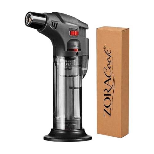 Image of Blow Torch Lighter | Jet Flame Kitchen Torch | Windproof Refillable Butane Gas Lighter for BBQ, Cooking, Stove,Soldering, Candle, Resin Art, Camping | Adjustable Flame | Safety Lock (1)