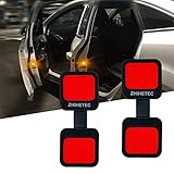 ZHIHETEC Anti-Collision LED Warning Strobe Light on Vehicle Doors, Anti rear-end Collision While Parking, Universal Wireless, Roadside Safey Flashing Beacon Lights, 2 Pcs - Black