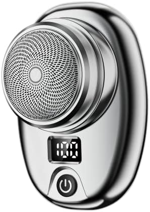 Mini Shaver,Electric Razor for Men with LCD Display,Portable Pocket Size Beard Trimmer,Cordless Rechargeable Rotary Shavers,USB Wet and Dry Beard Grooming Kit Suitable for Home and Travel,Gift for Men