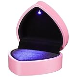 STOBOK ハート型LEDライト付きリングボックス ジュエリーディスプレイケース 柔らかい裏地プロポーズ用ジュエリーボックス 記念日や店舗展