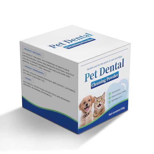 Dog Dental Powder, Dog Teeth Cleaning Powder, Cat and Dog Teeth Cleaning, Canine Plaque Remover Helps Reduce Bad Breath, Improve Pet's Oral Cavity and Freshen Breath