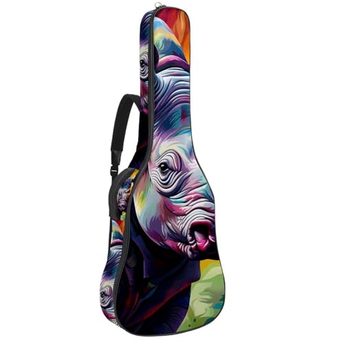 Housse guitare électrique et basse dessinée main rhinocéros pour vos déplacements et concerts