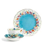 Finition avec doublure dorée Florence 1940 Lot de 3 soucoupes pour tasse à thé 100 ans