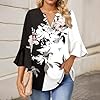 Womens 3/4 Length Sleeve Tops Casual Dressy Tops G... #1