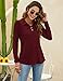 LOMON Women's Long Sleeve Polo Shirts Casual Classic Fashion Polo Cotton T Golf Sport Shirt Wine Red M
