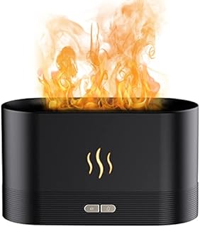 IWILCS Flame Essential Oil Diffuser, 180ml Flame Aroma Diffuser Humidifier, Aromatherapy Diffuser USB Ultrasonic 3D Flame Effect, Waterless Auto Shut-Off, for Yoga/Bedroom/Living Room/Office