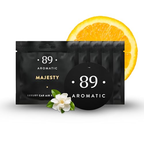 Aromatic • 89 • Deodoranti di carta di lusso, confezione da 5 – profumo di arancia, da appendere, albero profumato per auto e casa, rimozione di odori, fino a 100 giorni di fresco profumo di alta