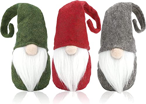 VGOODALL Weihnachten Deko Wichtel, 3 Schwedischen Weihnachtsmann Santa Tomte Gnom Skandinavischer Zwerg für Weihnachten Geschenk Deko