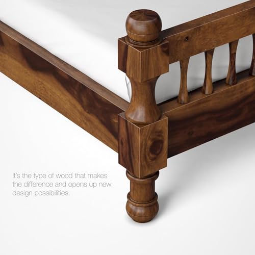 Image of Solid Sheesham Wood Single Bed Without Storage, Diwan for Bedroom, Livingroom and Home Palang