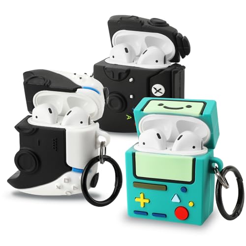 Image of [3Pack] Gedicht for Airpods 2nd Generation Case, Funny 3D Cartoon Game Console Controller Design Silicone Soft Cases for Airpods Case 2nd /1st Gen, with Keychain Kids Women Men for Airpods Case