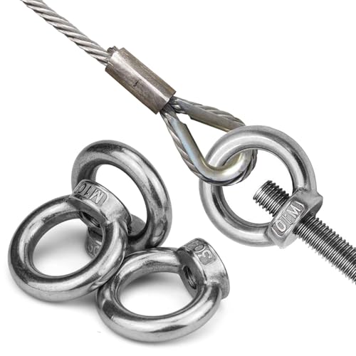 8 Stück Ringmutter M10 Augenmutter Traglast 260kg 304 Edelstahl Gegossen Poliert Ösenmutter