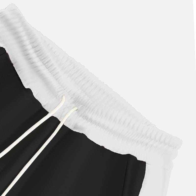 Men's Casual Athletic Pants Elastic Waist Drawstring Striped Wide Leg Pants Fall Joggers Sweatpants with Pockets4