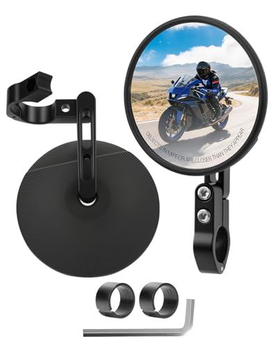 SUPAREE Lenkerspiegel Motorrad Motorrad Spiegel Klappbar Offroad Lenkerendenspiegel E Geprüft motorrad 360°Drehbar Passend für Lenkerdurchmesser von 22 mm und 25,4 mm für Scooter Roller ATV