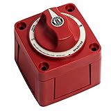 Spartan Power Battery ON/Off Disconnect Switch 300A - Ignition Protected, Heavy Duty Cutoff Switch for RV, Marine, and Automotive Battery - 12V to 48V - Red