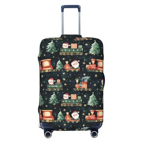 Christmas Train Luggage Cover Protector Elastic Washable Anti-Scratch Suitcase Covers With Zipper Closure For Luggage 18-32 Inch Large