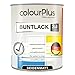 Produktbild colourPlus 2in1 Buntlack Seidenmatt (750ml Tiefschwarz/Schwarz RAL 9005)  Wetterfeste Holzfarbe Holzlack Küchenmöbellack. Getrocknet auch für Kinderspielzeug. Schnelltrocknend, Innen Außen