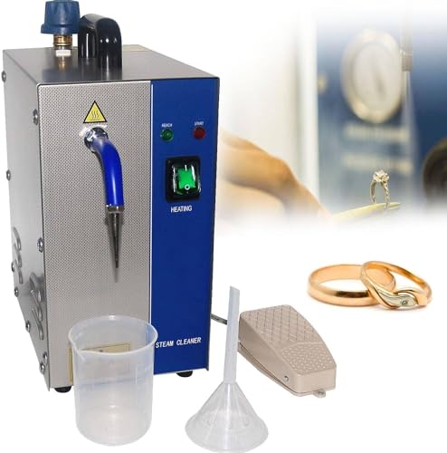 Oiyeknrd Máquina limpiadora a Vapor para Joyas, 1300W/2200W, con Pedal, vaporizador Limpiador de Joyas de Oro y Plata de Alta presión de Acero Inoxidable, Equipo de Lavado de Gemas de 2L/4L 2L