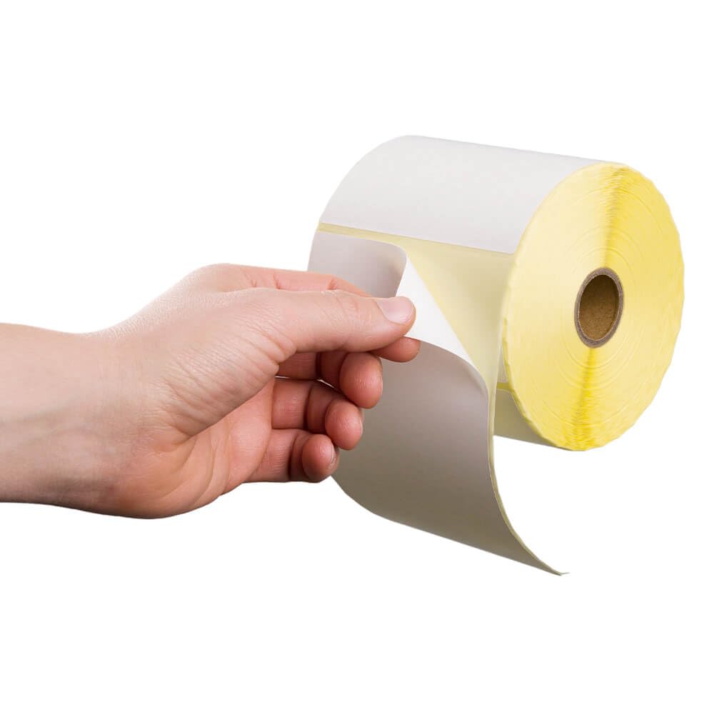 Thermo-Eco Versandetiketten, weiß, 10 x 15 cm, 500 Stück/Rolle, 100 Rollen, Art.-Nr. 611867 | Paket Etiketten | Versandlabel | Rollen Etiketten