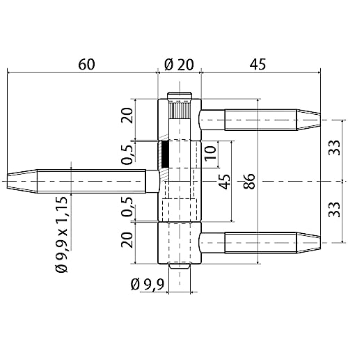 Einbohrband 3-tlg. mit Stiftsicherung, 20 mm, Stahl/Gelb verzinkt ; 1 Stück (Gelb)