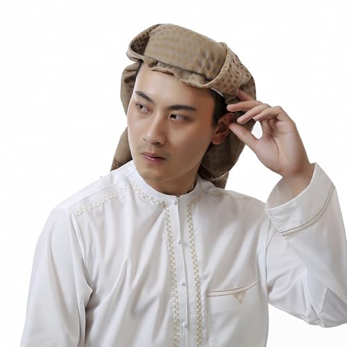 Image of PURFUN Men's Large Arab Shemagh Headscarf Muslim Headcover Shawl Keffiyeh Arabic Scarf