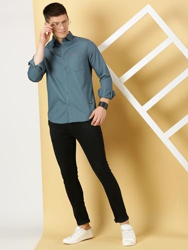 Image of Thomas Scott Men Classic Slim Fit Cotton Casual Full Sleeves Shirt