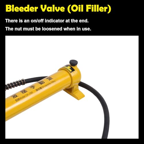 Image of CP-700 Portable Hydraulic Hand Pump 900cc 10000Psi High-Pressure Manual Power Pump Compatible with Separate Hydraulic Tools - Ideal for Jacks, Cutters, and Lifting Equipment (No Gauge)