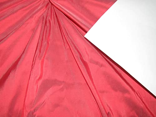 Soie dupion rouge rose pastèque au mètre, tissu haut de gamme DUP331