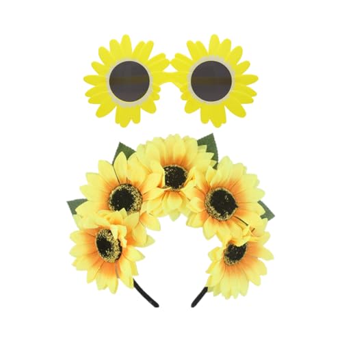 Un Pezzo Di Testa Di Girasole, 1 Pezzo Di Occhiali Di Girasole, Decorazione Dei Fiori Di Signora, Abbigliamento Verso La Decorazione Di Girasole