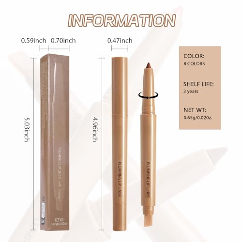 Image of Matte Lip Liner Pencil, Long-Lasting Creamy Formula with Silicone Smudger, Waterproof Non-Staining Crayon for Lip Contouring, Plump Define Sculpting 06#