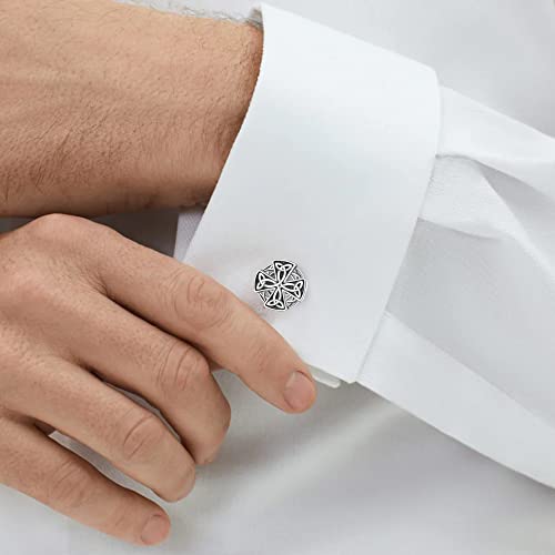 Mens Cufflinks 925 Sterling Silver Celtic Knot Elephant Wolf Tuxedo Cufflinks for Men Cubic Zirconia Cufflinks Business Wedding Father's Day Jewelry3