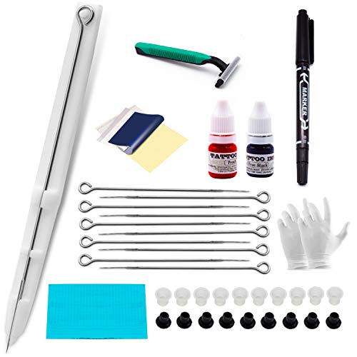 Chiitek Stick and Poke Tattoo Pen Kit White Poke Pen Complete Tattoo Kit Tattoo Supplies