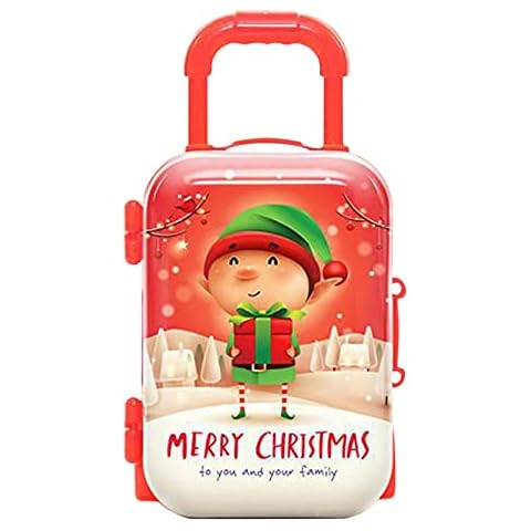 Baohao Mini Suitcase for Doll Trolley Case Simulation Plastic Luggage Four Stylish Dolls Travel Backpack Cover