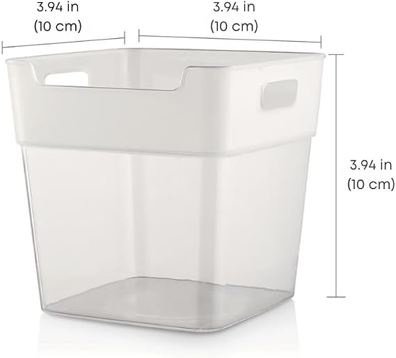 EYNEL Refrigerator In-Lid Shelf Organizer, Bathroom Cosmetic Organizer Container Multi-Purpose Mini Box Set (5, Transparent)