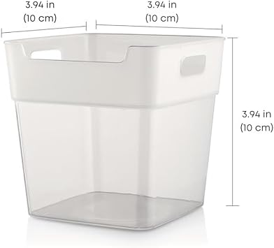 EYNEL Refrigerator In-Lid Shelf Organizer, Bathroom Cosmetic Organizer Container Multi-Purpose Mini Box Set (5, Transparent)