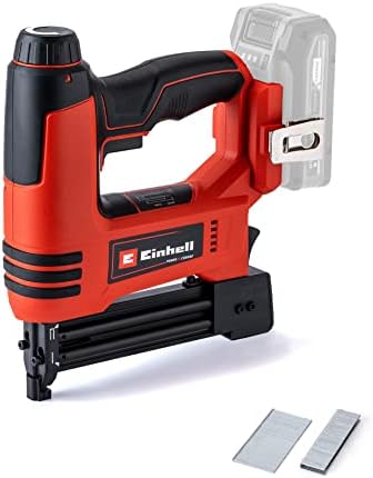 Einhell Solo Power X-Change TE-CN 18 Li Cordless Nailer (Li-Ion, 18 V, Stapler and Nail Gun, Max. 20 Shots per Minute, Includes 300 Nails, Includes 300 Clips, without Battery, without Charger)