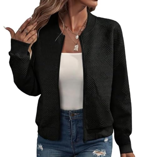 Womens Long Sleeve Zip Up Sweatshirts Jackets Full Zipper Lightweight Jacket Casual Loose Outwear Coat